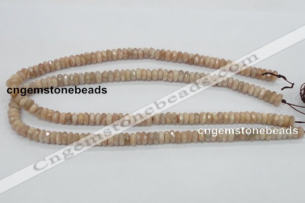 CMS98 15.5 inches 4*8mm faceted rondelle moonstone gemstone beads