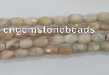 CMS99 15.5 inches 5*7mm faceted rice moonstone gemstone beads