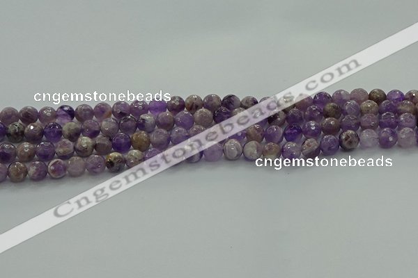 CNA1011 15.5 inches 6mm faceted round dogtooth amethyst beads