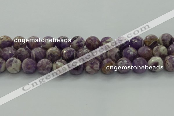 CNA1015 15.5 inches 14mm faceted round dogtooth amethyst beads