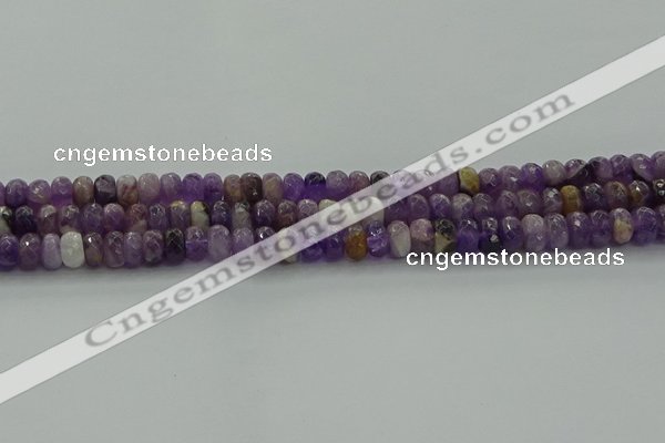 CNA1029 15.5 inches 5*8mm faceted rondelle dogtooth amethyst beads