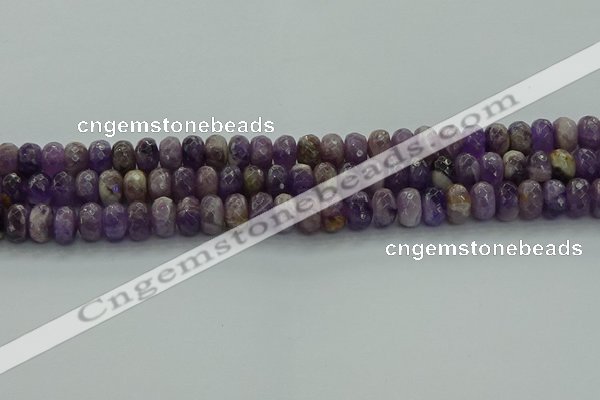 CNA1030 15.5 inches 6*10mm faceted rondelle dogtooth amethyst beads