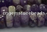 CNA1031 15.5 inches 7*12mm faceted rondelle dogtooth amethyst beads