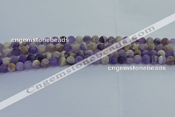 CNA1051 15.5 inches 6mm round matte dogtooth amethyst beads