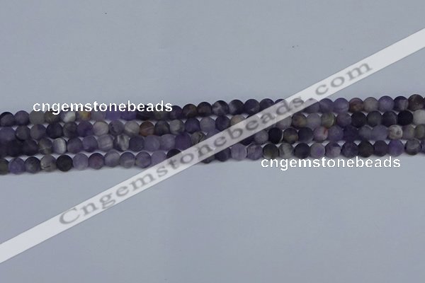 CNA1060 15.5 inches 4mm round matte dogtooth amethyst beads