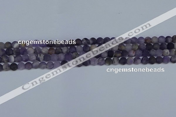 CNA1061 15.5 inches 6mm round matte dogtooth amethyst beads