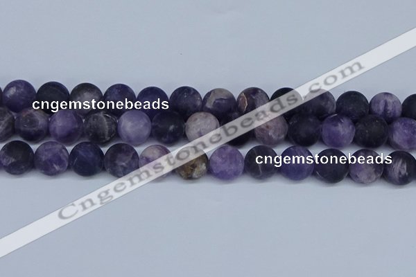 CNA1065 15.5 inches 14mm round matte dogtooth amethyst beads