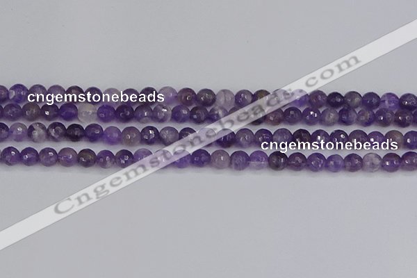 CNA1071 15.5 inches 6mm faceted round dogtooth amethyst beads