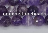 CNA1072 15.5 inches 8mm faceted round dogtooth amethyst beads