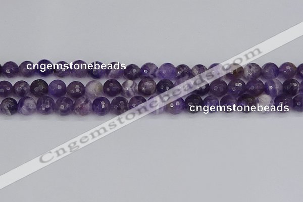 CNA1072 15.5 inches 8mm faceted round dogtooth amethyst beads
