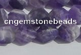 CNA1078 15.5 inches 10mm faceted nuggets matte dogtooth amethyst beads