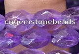 CNA1100 15.5 inches 5*8mm faceted rice amethyst gemstone beads