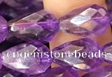 CNA1104 15.5 inches 8*12mm faceted teardrop amethyst gemstone beads