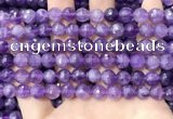 CNA1114 15.5 inches 8mm faceted round amethyst gemstone beads