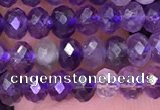 CNA1117 15.5 inches 3*4mm faceted rondelle amethyst beads wholesale