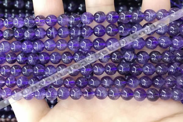 CNA1136 15.5 inches 6mm round amethyst gemstone beads wholesale