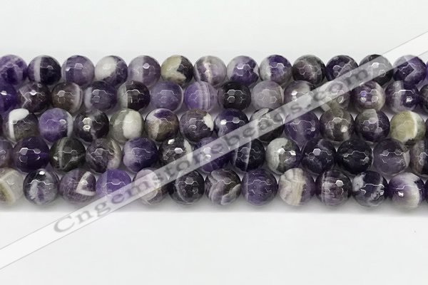 CNA1163 15.5 inches 10mm faceted round natural dogtooth amethyst beads