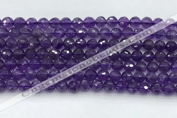 CNA1171 15.5 inches 6mm faceted round natural amethyst beads