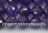 CNA1175 15.5 inches 6mm faceted round natural amethyst beads