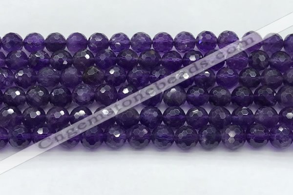 CNA1176 15.5 inches 8mm faceted round natural amethyst beads