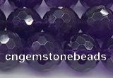 CNA1177 15.5 inches 10mm faceted round natural amethyst beads