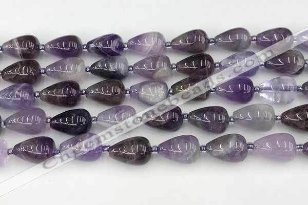 CNA1180 15.5 inches 11*16mm teardrop amethyst beads wholesale