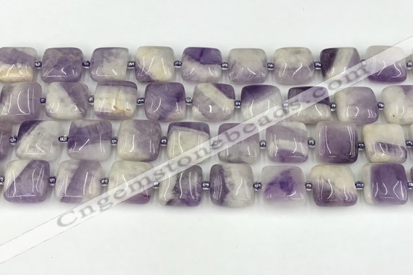 CNA1183 15.5 inches 14*14mm square amethyst beads wholesale