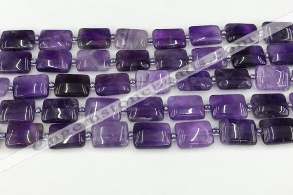 CNA1184 15.5 inches 10*14mm rectangle amethyst beads wholesale