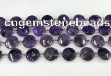 CNA1200 15.5 inches 16mm faceted coin amethyst beads wholesale