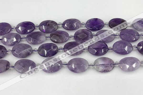 CNA1201 15.5 inches 15*20mm faceted oval amethyst beads
