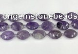 CNA1202 15.5 inches 18*25mm faceted oval amethyst beads