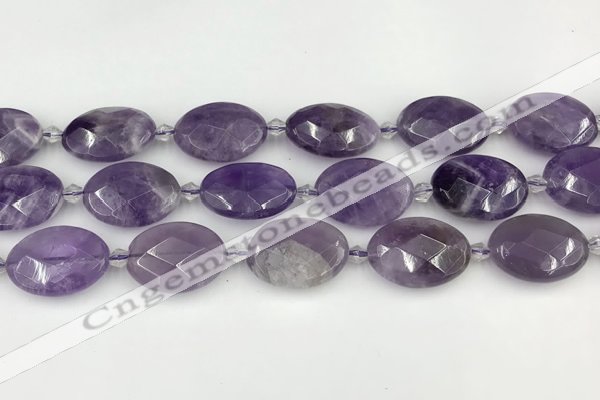 CNA1202 15.5 inches 18*25mm faceted oval amethyst beads