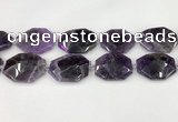 CNA1213 15.5 inches 25*35mm - 30*40mm faceted freefrom amethyst beads