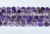 CNA1215 15.5 inches 10mm faceted square amethyst beads