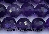 CNA1251 15 inches 8mm faceted round amethyst beads