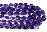 CNA1255 15 inches 6*11mm - 12*18mm faceted nuggets amethyst beads