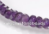 CNA20 5*8mm faceted roundel A- grade natural amethyst beads