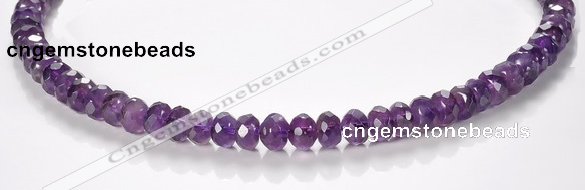 CNA20 5*8mm faceted roundel A- grade natural amethyst beads