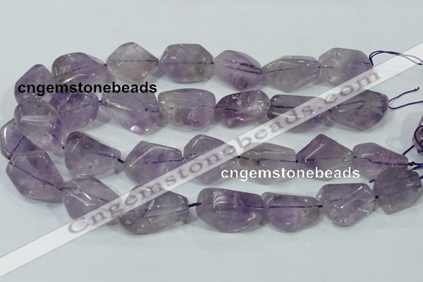 CNA202 15.5 inches 18*30mm faceted nugget natural amethyst beads