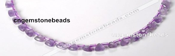 CNA21 8mm faceted triangle A- grade natural amethyst beads