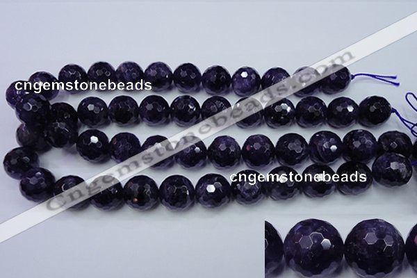 CNA256 15.5 inches 16mm faceted round natural amethyst beads