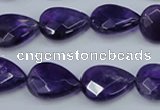 CNA262 15.5 inches 13*18mm faceted flat teardrop natural amethyst beads