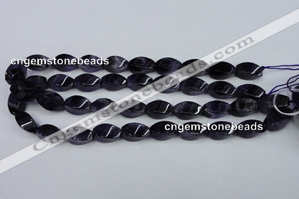 CNA293 15.5 inches 10*20mm twisted rice natural amethyst beads