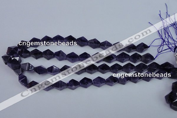 CNA295 15.5 inches 10*16mm pyramid natural amethyst beads