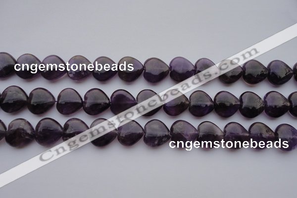 CNA298 15.5 inches 16*16mm heart natural amethyst gemstone beads