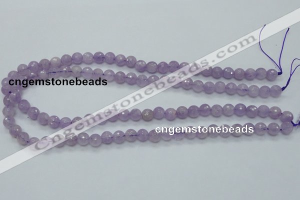 CNA310 15.5 inches 8mm faceted round natural lavender amethyst beads