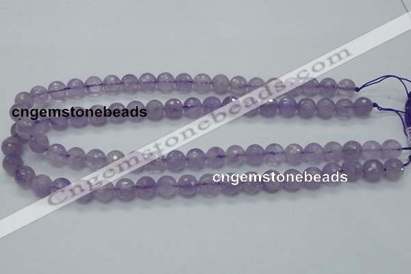 CNA311 15.5 inches 10mm faceted round natural lavender amethyst beads