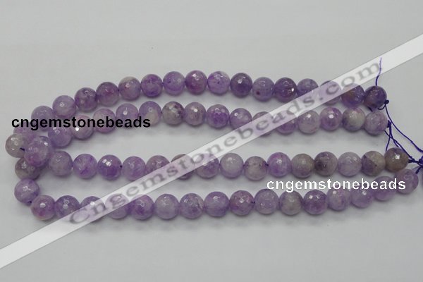 CNA312 15.5 inches 12mm faceted round natural lavender amethyst beads