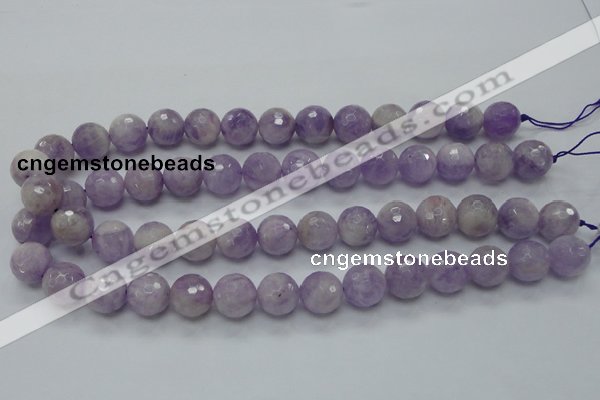 CNA313 15.5 inches 14mm faceted round natural lavender amethyst beads