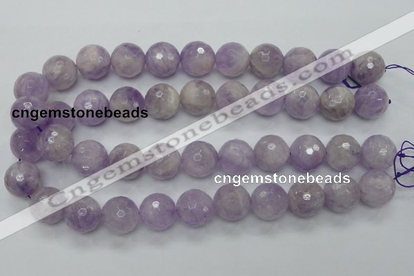 CNA314 15.5 inches 18mm faceted round natural lavender amethyst beads
